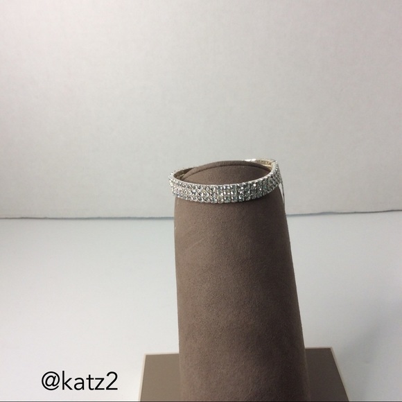 BT Jeweled Clear Rhinestone 3-Row Expansion Bracelet - Picture 7 of 8